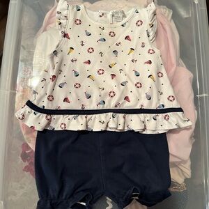 Kissy Kissy White and Navy Kids Matching Set